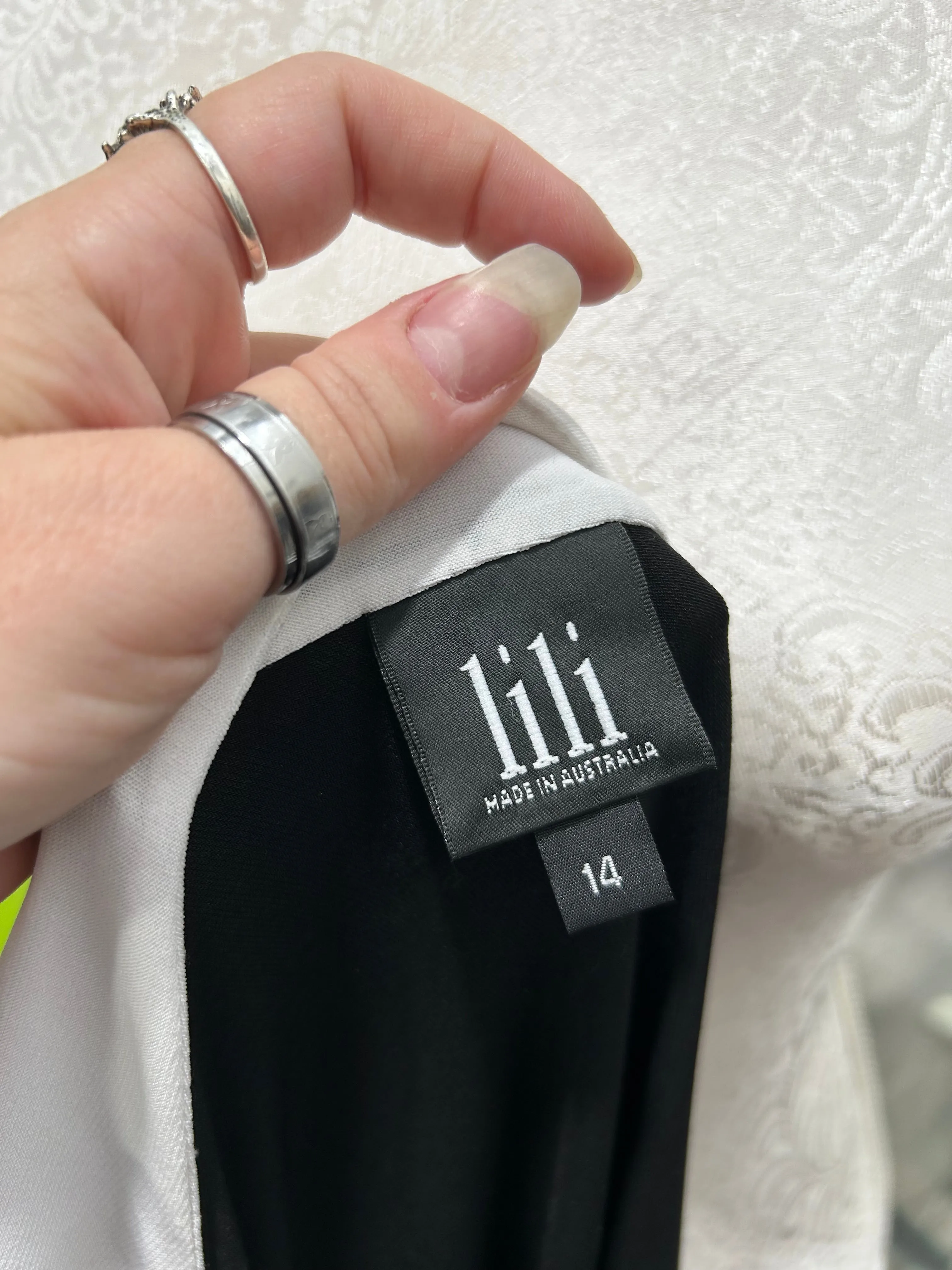 Black and White, Drop Shoulder, Plunge Neck Dress
