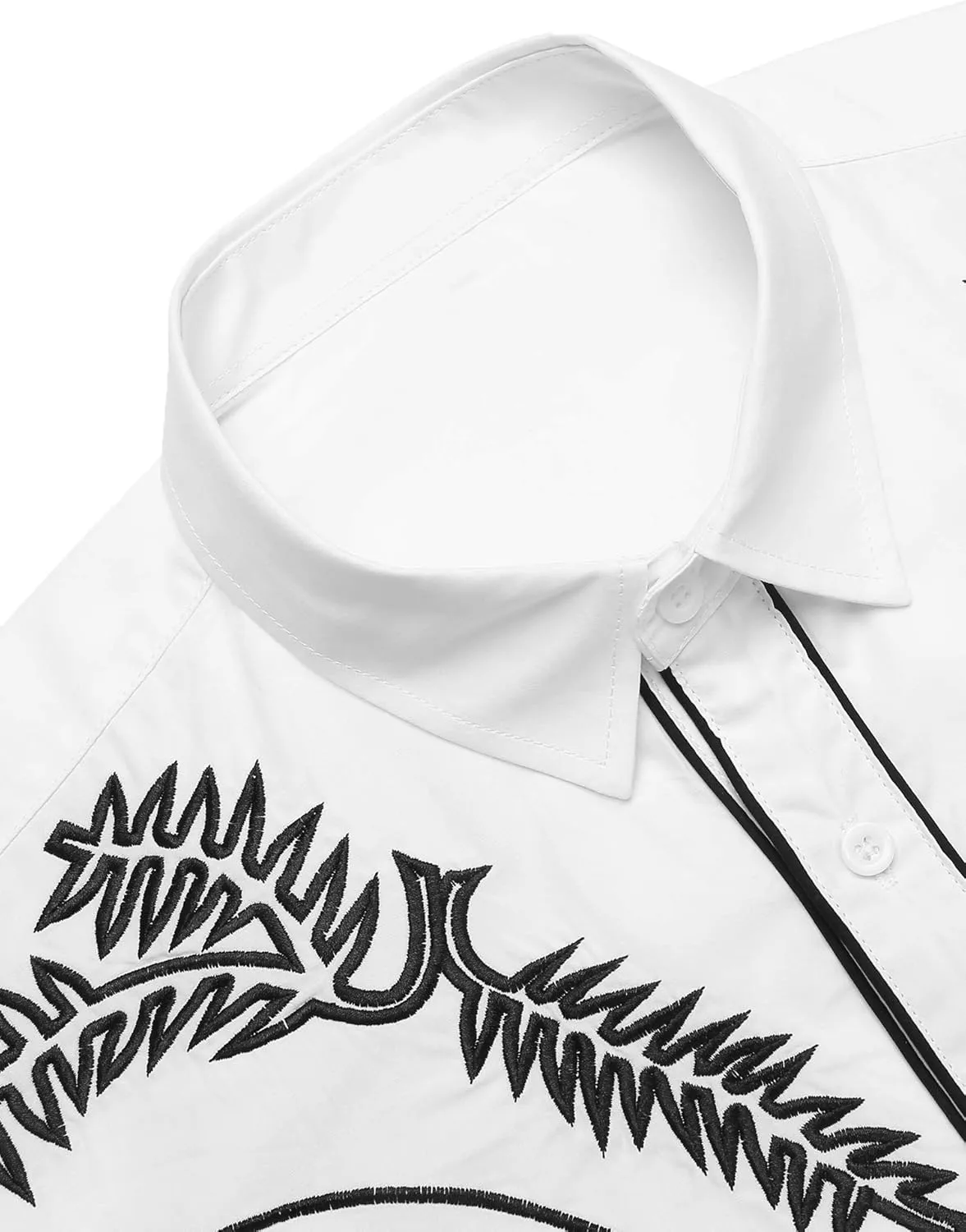 COOFANDY Men's Western Shirts Long Sleeve Embroideres Cowboy Shirts Casual Button Down Shirt