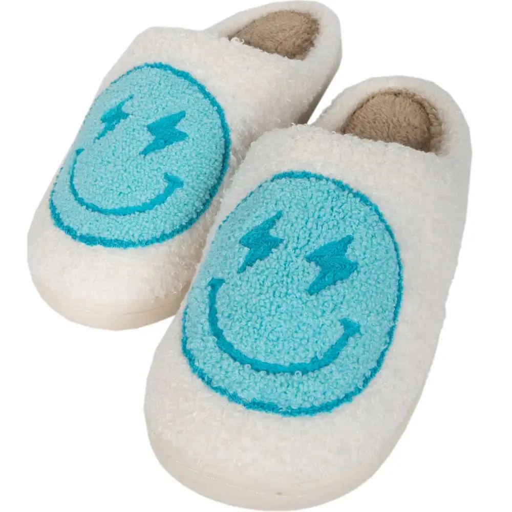 Happy Face Fuzzy Slippers