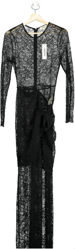 L'AGENCE Black Lace Long Sleeve Dress S