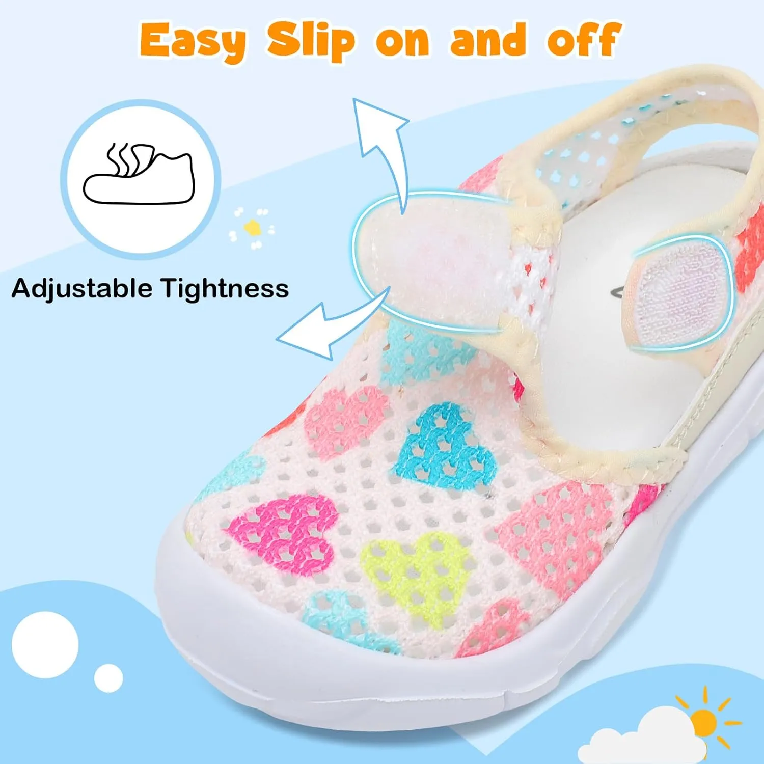 LeIsfIt Toddler Sandals Boys Girls Wide Sandals Kids Water Sandal Shoes Lightweight Barefoot Summer Shoes for Beach Swim