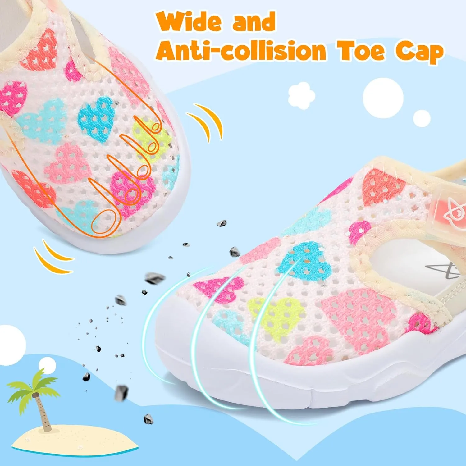 LeIsfIt Toddler Sandals Boys Girls Wide Sandals Kids Water Sandal Shoes Lightweight Barefoot Summer Shoes for Beach Swim