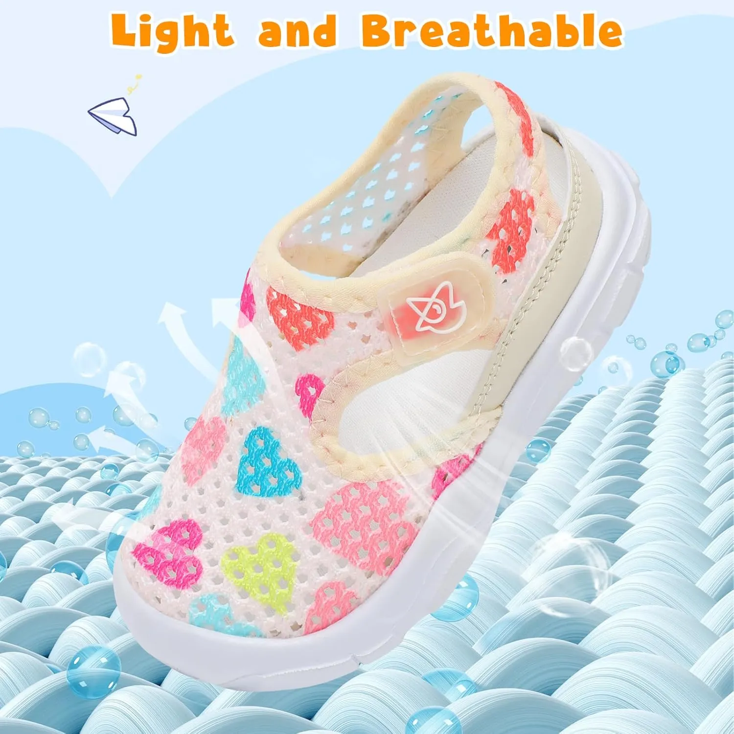 LeIsfIt Toddler Sandals Boys Girls Wide Sandals Kids Water Sandal Shoes Lightweight Barefoot Summer Shoes for Beach Swim