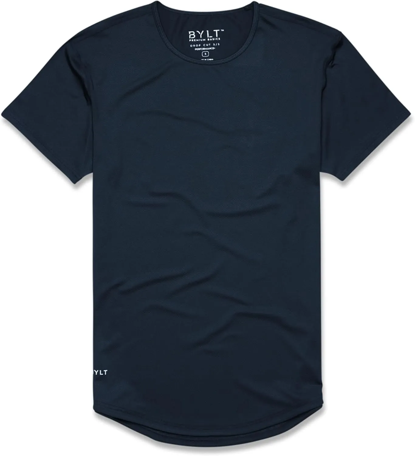 Performance Drop-Cut Men's T Shirt ?C Athletic Drop Cut Crewneck Tee ?C Moisture Wicking, Quick-Dry, Tapered Fit