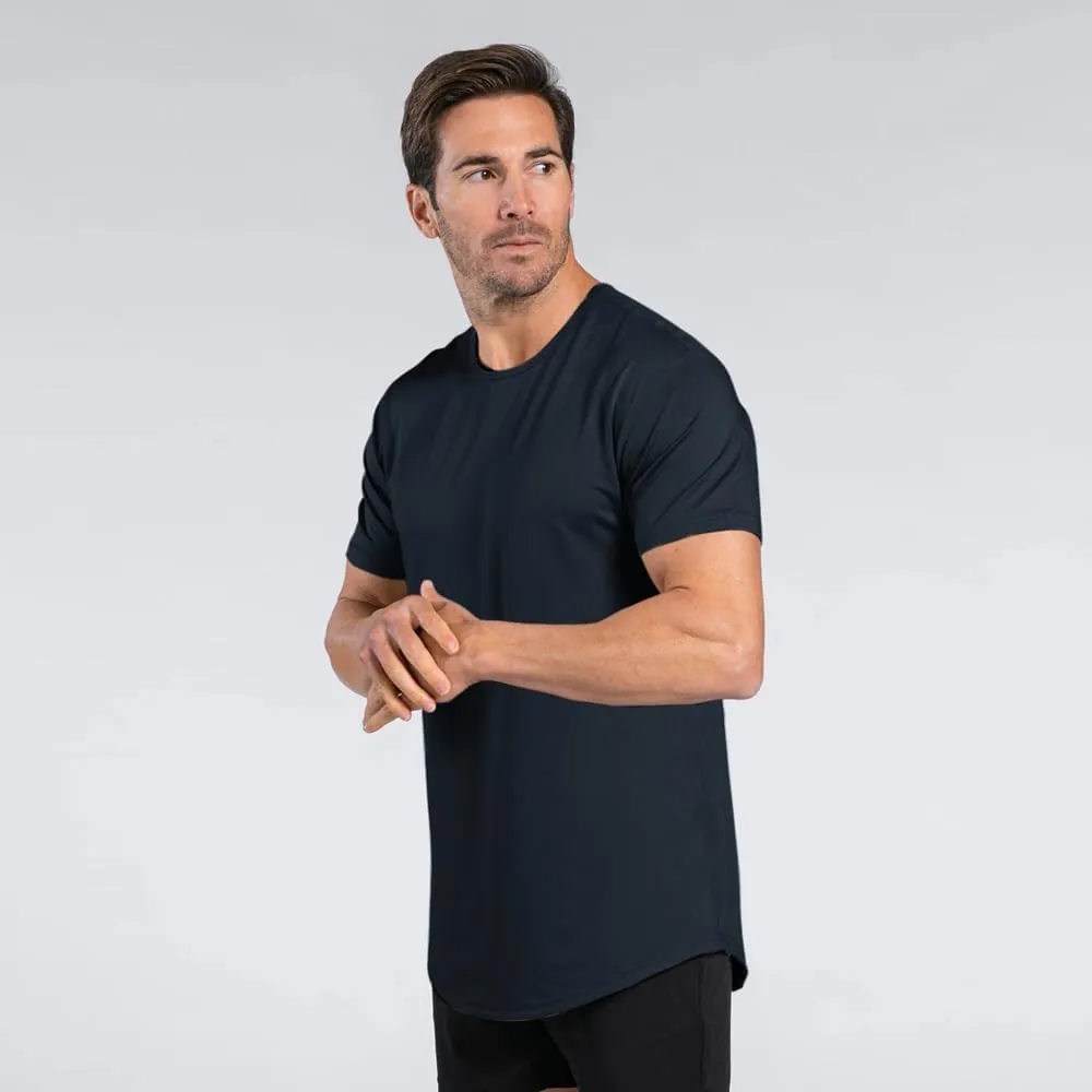 Performance Drop-Cut Men's T Shirt ?C Athletic Drop Cut Crewneck Tee ?C Moisture Wicking, Quick-Dry, Tapered Fit