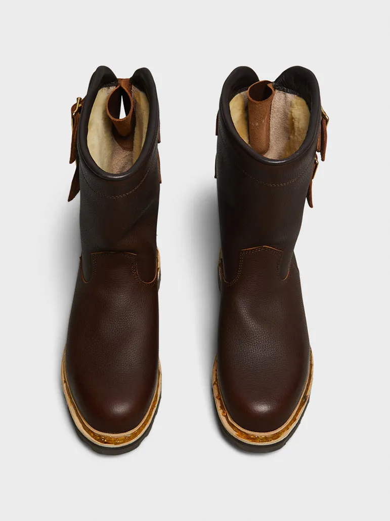 Sanglier Boots in Lisse Marron