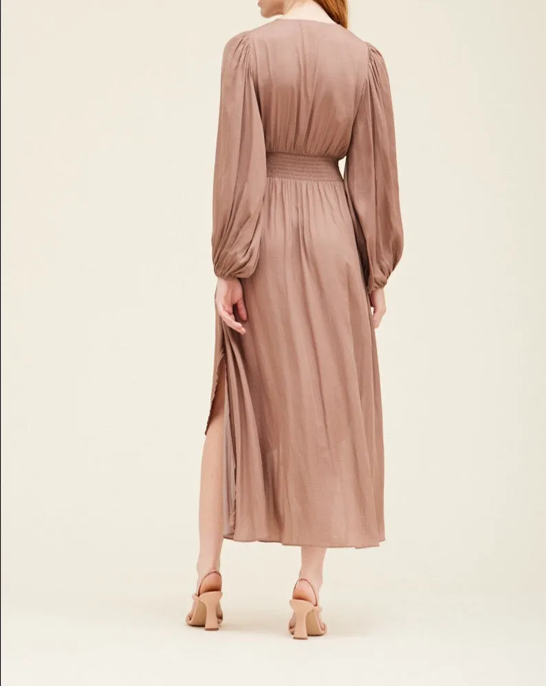 Solid Satin Maxi Dress