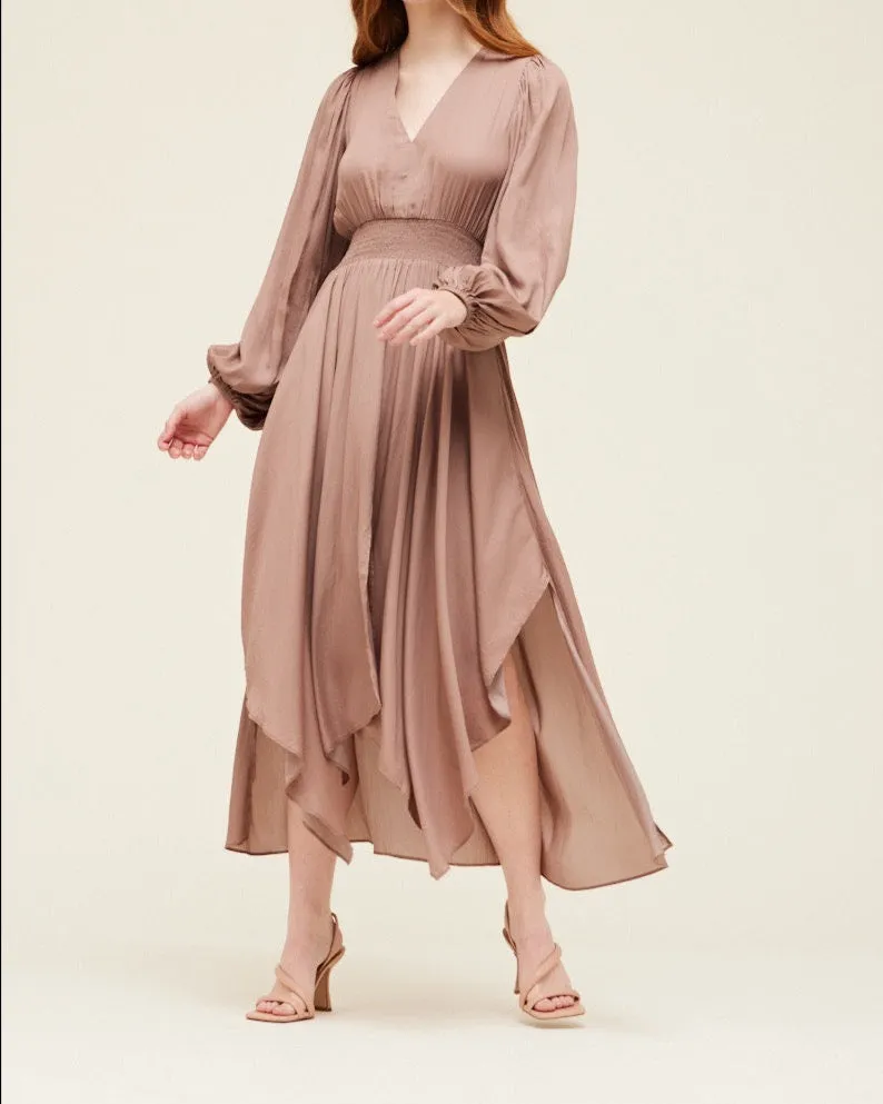Solid Satin Maxi Dress